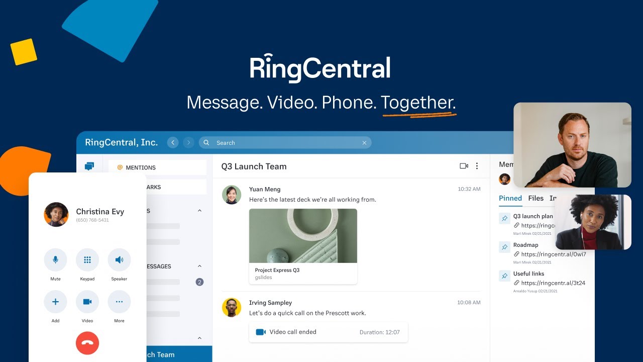 Visual representation of RingCentral features