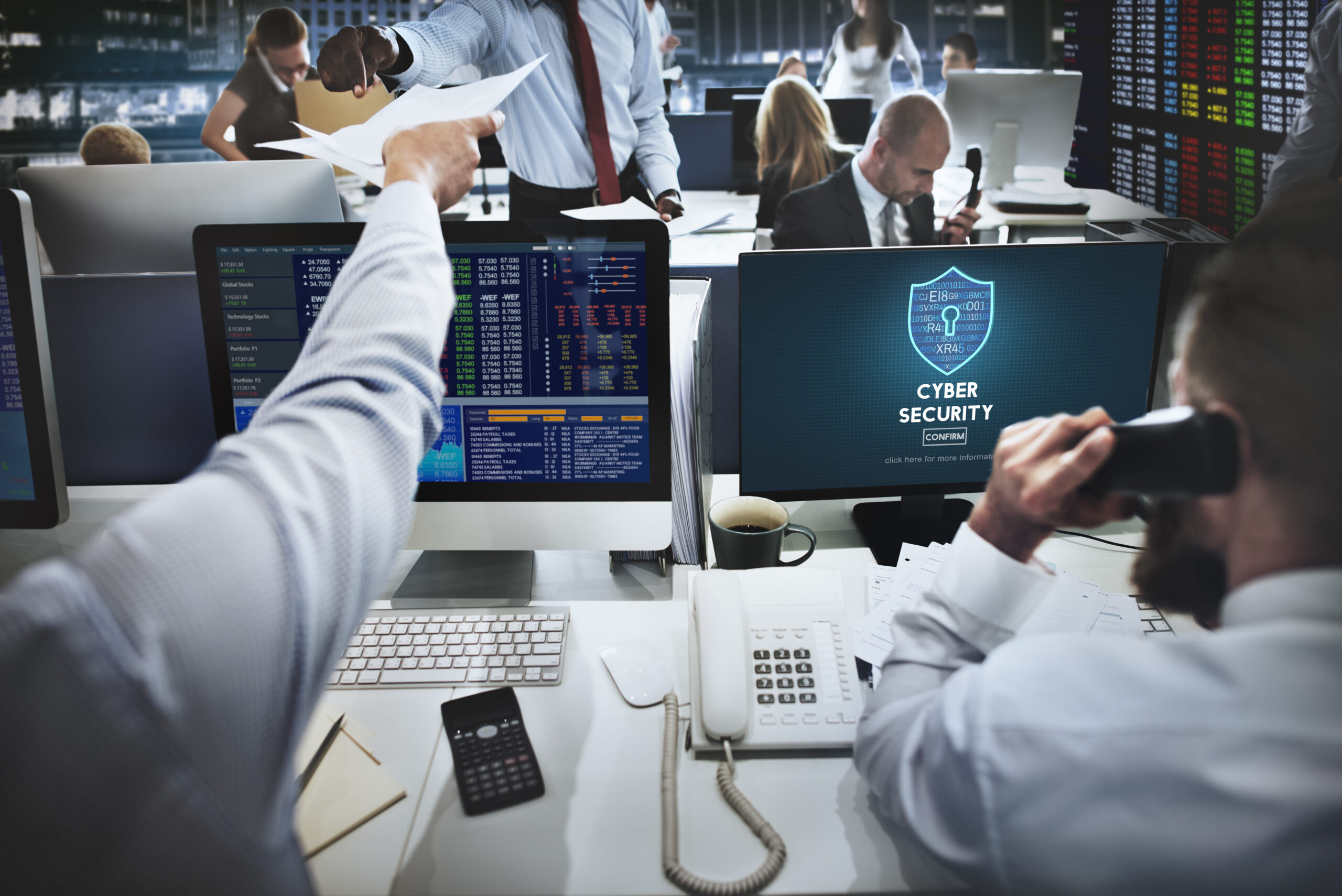 Cybersecurity team monitoring UCaaS infrastructure in a high-risk environment.