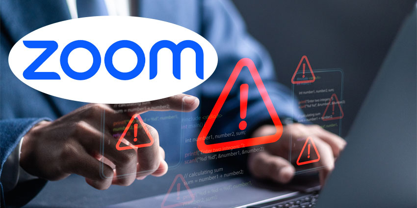 Visual guide on protecting your Zoom account from security breaches.